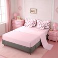 thumbnail image 3 of Erosebridal Pink Bowknot Kids 7pcs Bedding Comforter Set,Cute Cherry Red Loves Queen Bedding Sets For Bowtie Lover,Reversible pink, 3 of 7