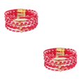 thumbnail image 4 of QualitChoice Bracelet Multi-Couches Boucle Magnétique Cuir Multicolore Léopard Impression Valentines Jour Cadeaux Bracelets Bijoux à la Main Rouge 2Set, 4 of 6