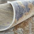 thumbnail image 4 of 8' Tan Orange And Ivory Abstract Power Loom Distressed Runner Rug, 4 of 5