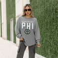 thumbnail image 6 of Women's Gameday Couture  Gray Philadelphia Union Oversized Pure Motion Corded Sweatshirt, 6 of 7