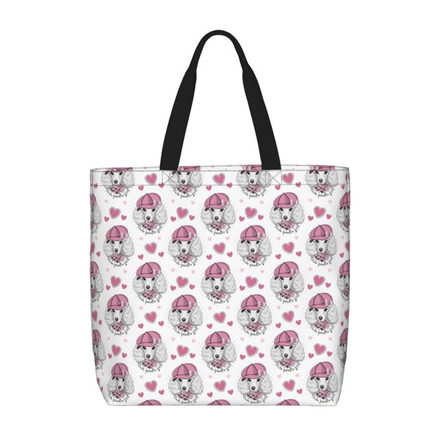 Balery Cute Poodle Dog Bolsa de Mano para Mujeres con Cremallera, Bolsa de Gimnasio con Compartimentos, Bolsa para Laptop, Bolsa para Trabajo