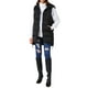 thumbnail image 2 of Chaleco largo de plumas sin mangas con capucha para mujer INSPIRE CHIC, abrigo de invierno con bolsillos, color negro S, 2 of 6