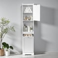thumbnail image 2 of Tcbosik 70.8" Tall Tilt-Out Laundry Hamper Cabinet, Freestanding Cabinet with Door and Adjustable Shelf, Storage Cabinet for Bathroom, Kitchen, Living Room, White, 2 of 11