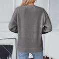 thumbnail image 4 of Penkiiy Chandails Décontractés à Manches Longues pour Femmes, Coupe Ample, Col Ras du Cou, Tricot, Imprimé Arc-en-Ciel, Chandail, Chandail, Hauts, S Beige, 4 of 6