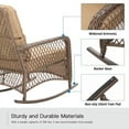thumbnail image 6 of MRUAKA Outdoor Rocking Chairs Set of 3, Wicker Patio Furniture for Porch (Beige), 6 of 11