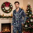 thumbnail image 4 of mgoYE Family Christmas Pajamas Couple Matching Pajamas Sets Silk Long Sleeve Button Sleepwear Satin Pjs Shorts Set Soft Lounge Set, 4 of 9