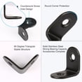 thumbnail image 4 of Unique Bargains 20 x 20mm Stainless Steel Black L Shaped Angle Brackets Corner Braces 90 Degree Metal, 6pcs, 4 of 6