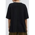 thumbnail image 2 of SMZ Womens Oversized T Shirts Summer Trendy Short Sleeve Crew Neck Tops Loose Fit Side Slit Tee, 2 of 3