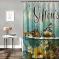 thumbnail image 2 of Orinice  Funny Get Naked Shower Curtain Sea Turtle and Yellow Duck in Bubble Bathtub Shower Curtain for Bathroom, Fabric Watercolor Navy Blue Bathtub Curtains Nautical Beach Theme Modern Art，  36x72, 2 of 7