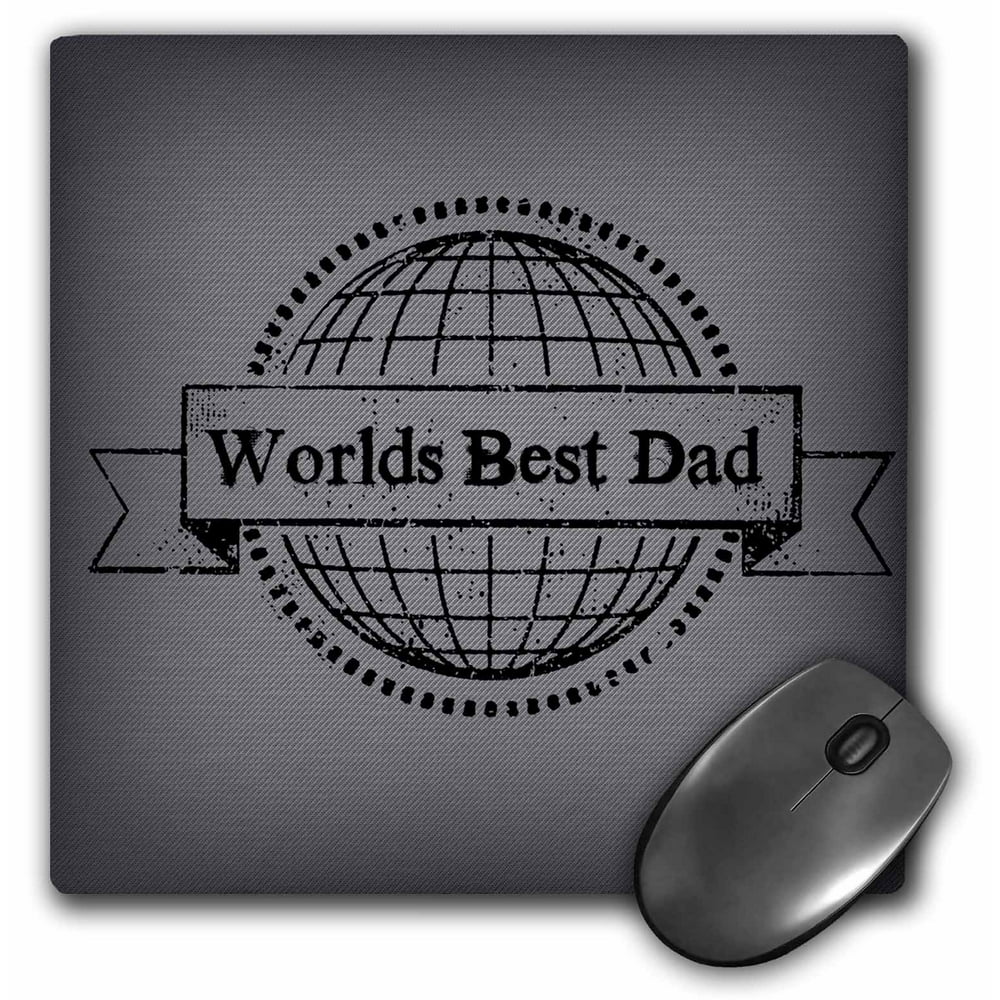 3dRose Worlds best Dad, Mouse Pad, 8 by 8 inches
