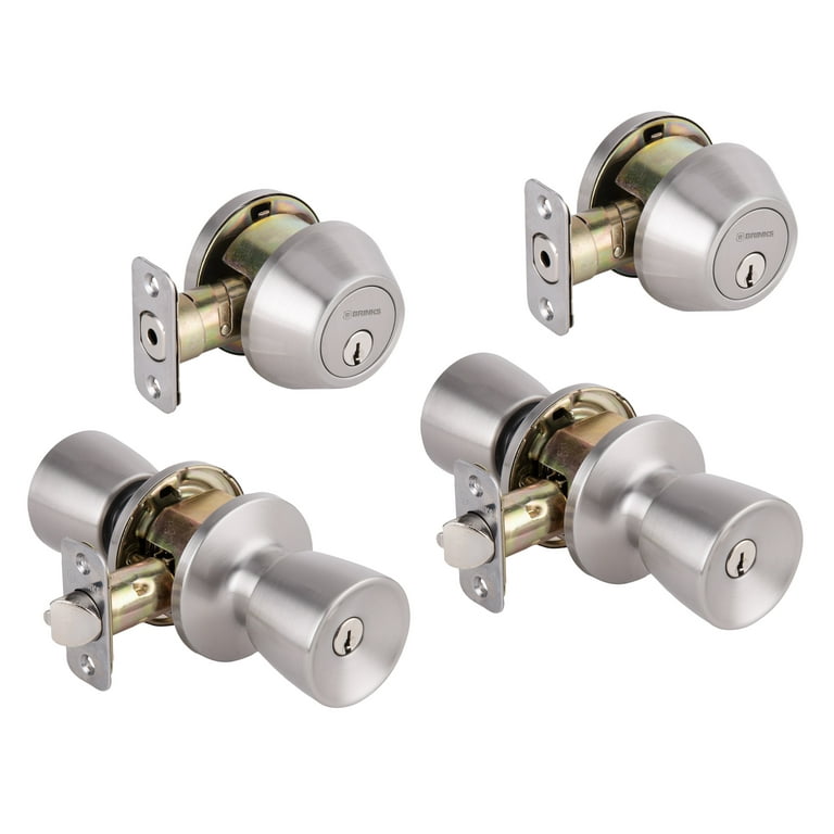 Brinks Keyed Entry Classic Bell Style Doorknob and Deadbolt