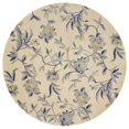 thumbnail image 1 of HomeRoots 349748 Tapis Rond en Laine Ivoire et Bleu 5 Pi. 6 Po., 1 of 1