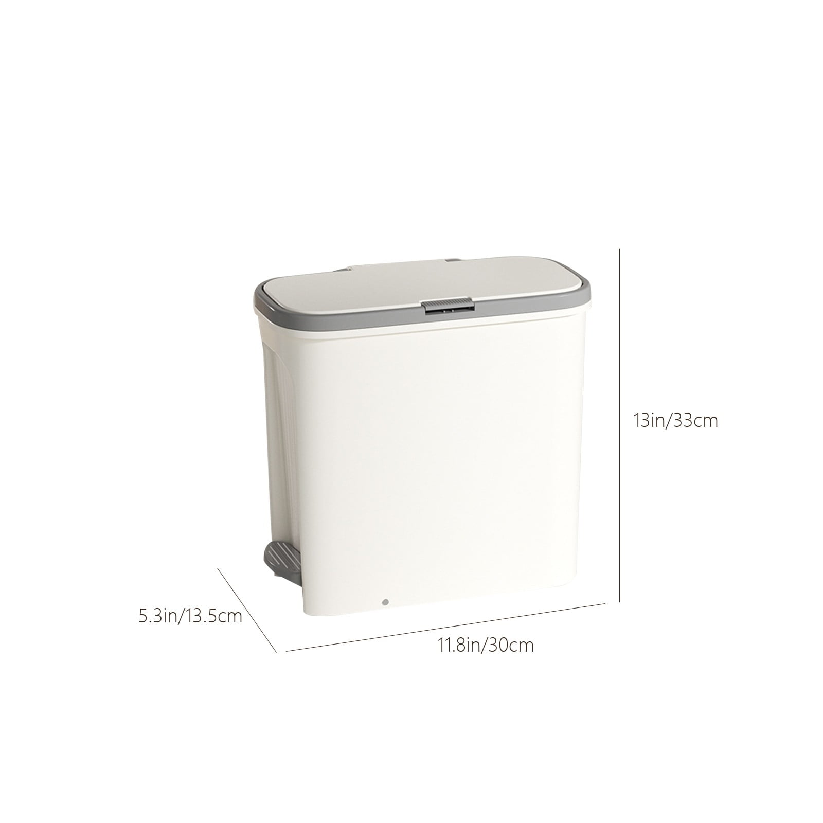 RBCKVXZ Small Trash Can with Lid,4 Gallon Trash Can with Foot Pedal and Press Type Lid,Small Bathroom Trash Can Wastebasket Garbage Container Bin for Bathroom Bedroom Kitchen Office (1, White)