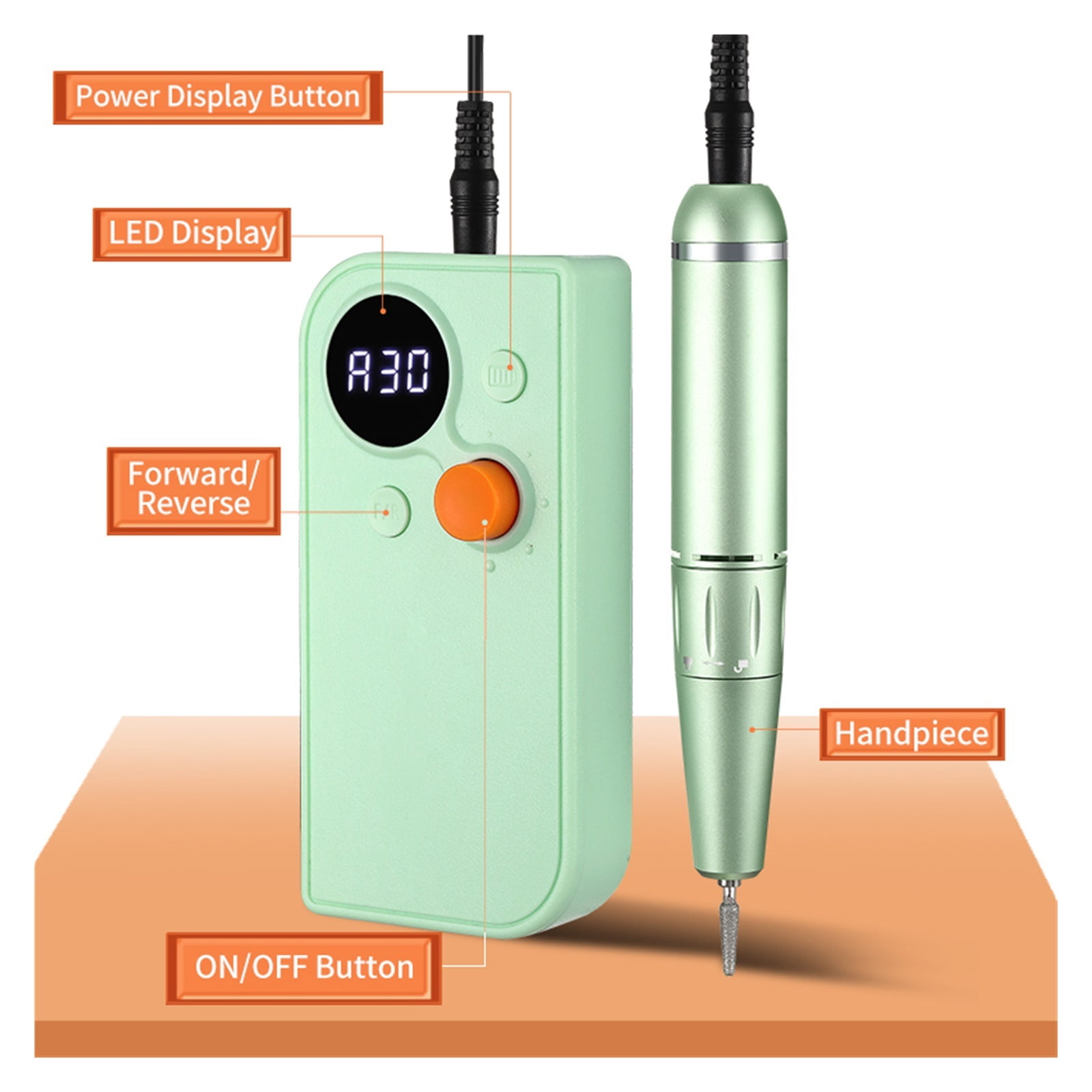 Portable 30000RPM Rechargeable Nail Drill Machine For Acrylic, Nail High Speed Electric Manicure Drill For Sculpting Tools ,Lightweight and Portable