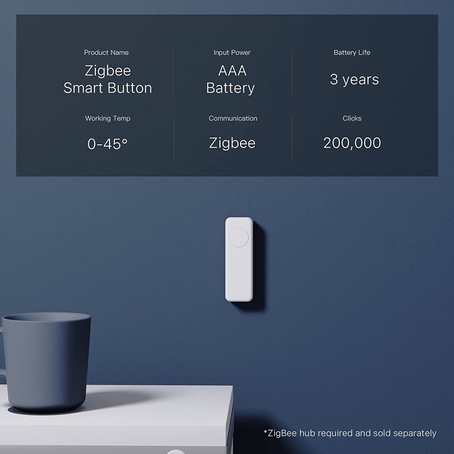THIRDREALITY ZigBee Smart Button 3 Pack, Red Blue Yellow, 3-Way Remote Control, Require Zigbee hub, Compatible With SmartThings, Aeotec, Hubitat, Home Assistant, Third Reality Hub, Battery Included.