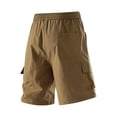 thumbnail image 6 of Men's Casual Sports Shorts with Elastic Waistband Zipper Pocket, Athletic Shorts, Quick Dry, Lightweight, Stretchy, Gym Workout, Running, Hiking, Daily Wear, Summer | AESTIVO,Khaki M, 6 of 9