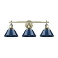 thumbnail image 3 of Yep by Golden Lighting Orwell 3-light Vanity in Aged Brass and Navy Blue shade, 3 of 3