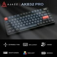 thumbnail image 2 of ATTACK SHARK Low Profile Mechanical Keyboard 75%,BT5.0/2.4G/Cable,PBT,White Backlit-Red Switch, 2 of 7