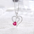 thumbnail image 6 of Fasjewly 18K White Gold Plated Heart Necklace for Women,CZ Heart July Ruby Birthstone Pendant Jewelry Gift for Wife Mom Girlfriend,Valentine's Day Mother's Day Birthday Anniversary Gift, 6 of 10