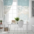 thumbnail image 5 of Blue Coastal Coral Blackout Curtains for Bedroom, Summer Beach Ocean Abstract Art Thermal Insulated Kitchen Drapes with Grommets, Light Blocking Window Treatment, 2 Panels 42" x 54", 5 of 7