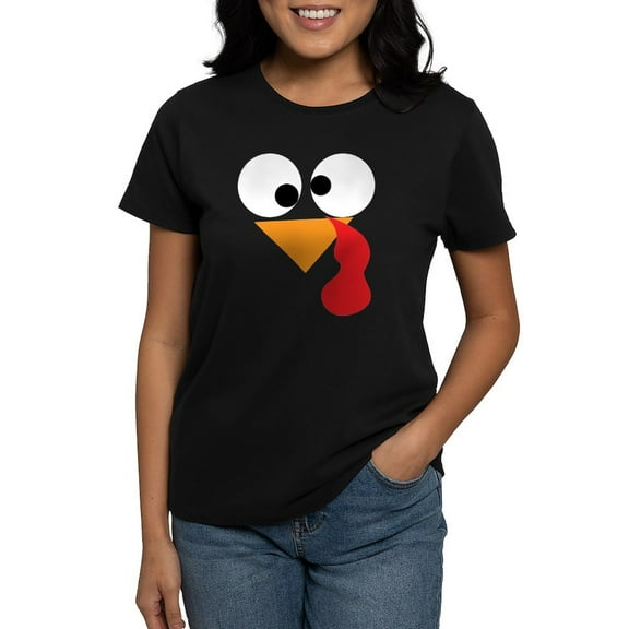CafePress - Funny Turkey Thanksgiving T Shirt - Women's Traditional Fit Dark T-Shirt