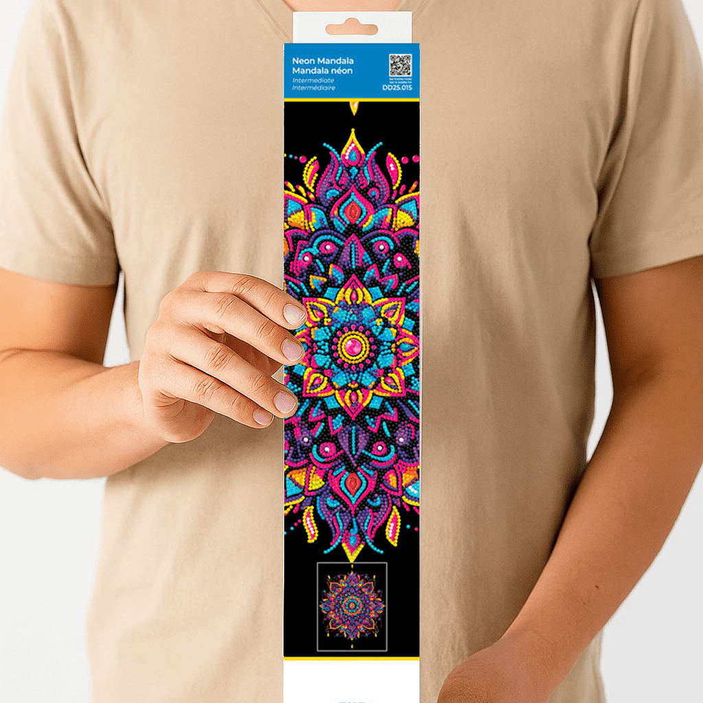 Diamond Dotz Neon Flock Mandala Diamond Painting Kits for Adults - Colorful Diamond Art Kits a Relaxing Creative Craft Kit with Dotz Gems 18x14