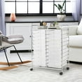 thumbnail image 4 of Gymax Office Rolling Cart 20 Storage Drawers Scrapbook Paper Studio Organizer Clear, 4 of 10