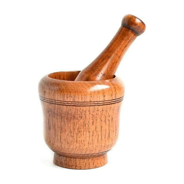 Wooden Mortar and Pestle Set,Mortar and Pestle Wood Wooden Mortar Pestle Grinding Bowl Set Garlic C