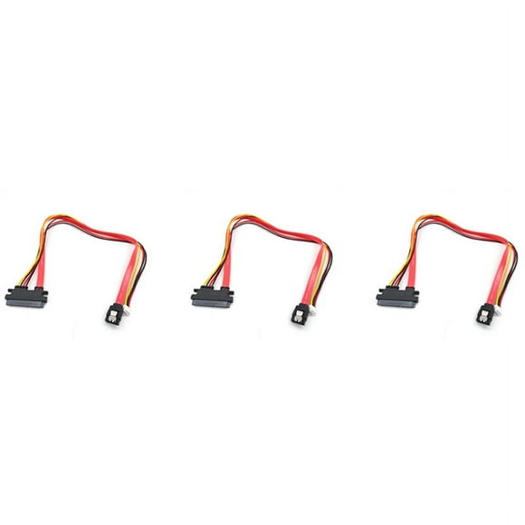 3X Hard Drive Data Power Supply Integrated Cable Small 4Pin Female & SATA 3.0 Male to SATA 22Pin(7+15Pin)
