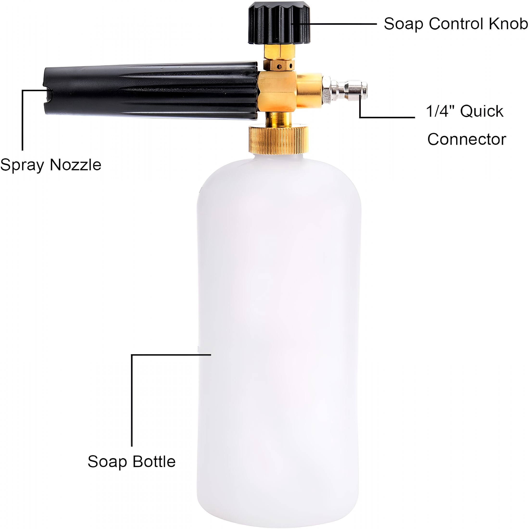 ACDANC Foam Cannon, Car Wash Pressure Washer Jet Wash 1/4" Quick Connector Adjustable Snow Foam Lance Foam Blaster, 1 Liter
