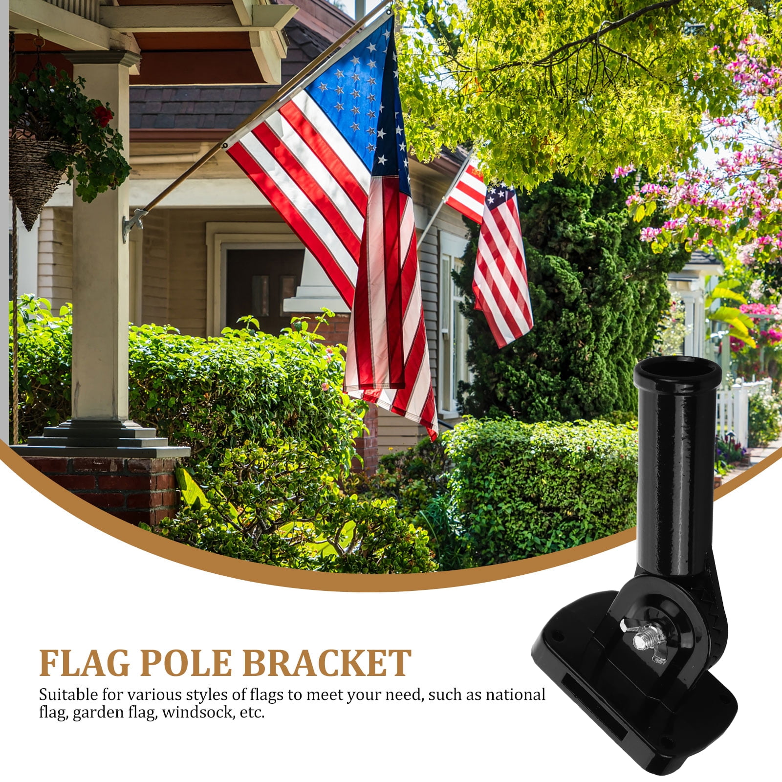 Set of 5 Flag Extendable Pole Flagpole Bracket Ad Display Backyard Holder