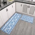 thumbnail image 2 of Boho Blue Geometric Ethnic Pattern Kitchen Rugs Sets Of 2,Anti Fatigue Kitchen Mat Rugs Non Slip Washable,Decorative Kitchen Floor Mats for Kitchen,Sink,Laundry,17"x30"+17"x47", 2 of 7