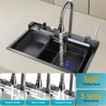 thumbnail image 3 of Flylapdo Kitchen Sink Workstation Deep Single Bowl Kitchen Sink Deep Single Bowl Sink Drop In Sink Stainless Steel Sink Faucet Included For Bar Kitchen Use attractive, 3 of 9