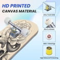 thumbnail image 3 of 31"x8" Skull Blooming Flower Coiled Snake Detailed Complete Skateboards for Beginners, Double Kick 7 Ply Maple Deck Skateboard with Wheels, Gifts for Kids Teens, 3 of 8