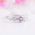thumbnail image 4 of HeartsAndYou 1.5ct Natural Amethyst & Diamond Five Stone Bezel Set Ring 14k SOLID White Gold, 4 of 9