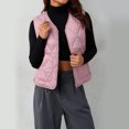 thumbnail image 4 of Women Vests Zaewscy Women V‑Neck Quilted Vest Sleeveless Zip Up Lightweight Padded Gilet with Side Pockets Pink XL, 4 of 4