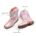 thumbnail image 4 of Botas DREAM PAIRS para Niños Vaqueras Punta Cuadrada Media Caña Rosa, 4 of 6