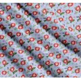 thumbnail image 3 of Soimoi Blue Cotton Poplin Fabric Text,Leaves & Tomato Vegetable Print Fabric by Yard 42 Inch Wide, 3 of 7