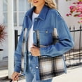 thumbnail image 6 of Viikei Clearance Coats for Women Plus Size,Women'S 2025 Fashion Short Button Workwear Denim Jacket Coat Long Sleeve Hoodless Denim Coat/Jacket Blue S, 6 of 8
