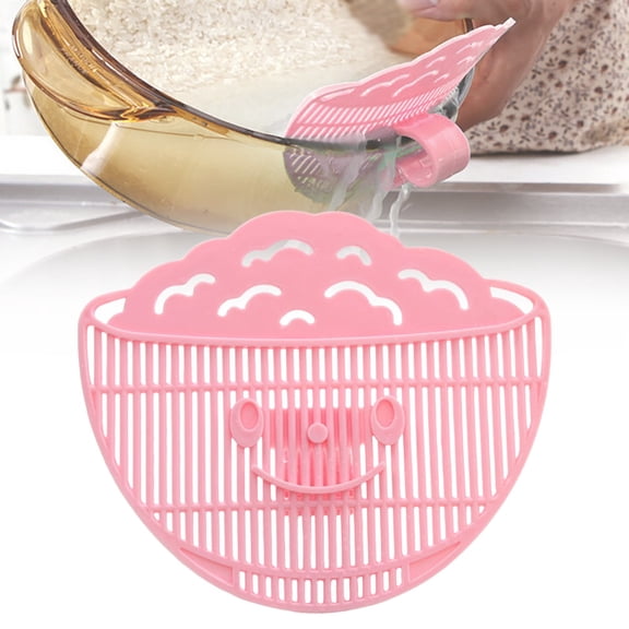 Clip On Strainer Silicone for All Pots and Pans, Clip on Strainer, Pot Strainer for Pasta Meat Vegetables Fruit,Pasta Strainer Clip on Food Strainer for Meat Vegetables Fruit Silicone Kitchen(Pink)
