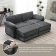 thumbnail image 3 of Tabaray Deep Loveseat Sectional Sofa Couch, 81" Modular Couch Set with Double Chaise Lounge & Memory Foam,Comfy Deep Seat Sofa Chenille Fabric Cloud Couch for Living Room, Home Theater, Gray, 3 of 8