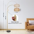 thumbnail image 3 of Lámpara de pie de arco dorada ajustable eyassi con control remoto, 156-185 cm, 3 of 9