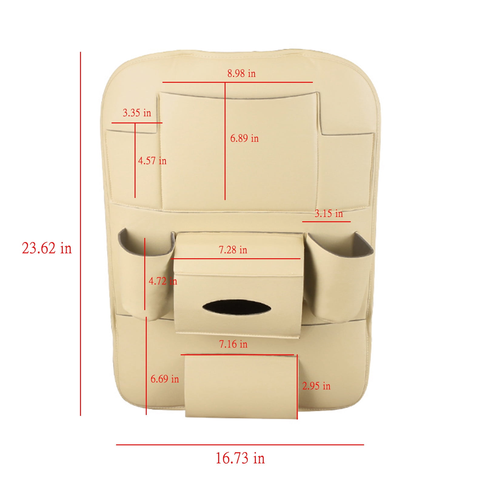 LSLJS Car Seat Organizers, Leather Backseat Protector with 7 Storage Pocket, Waterproof Vehicles Rear Hanging Storage Shelf Back Seat Storage Bag Kick Mats Universal Interior Accessories For Men Women
