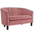 thumbnail image 2 of Modway Prospect Channel Tufted 3 Piece Performance Velvet Set in Dusty Rose, 2 of 6