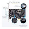 thumbnail image 3 of Tarjeta PCIe USB StarTech.com 5 puertos USB 3.2 de 10 Gbps con 4 puertos USB-C, 3 of 7
