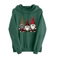 thumbnail image 2 of Christmas Hoodie for Women Long Sleeve Graphic Print Holiday Pullover Shirts with Pocket Green-2 XL, 2 of 6