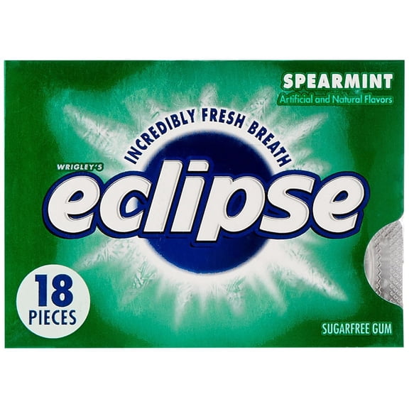(Price/Case)Eclipse Single Serve Peppermint Gum 18 Pieces - 8 Per Pack - 18 Packs Per Case