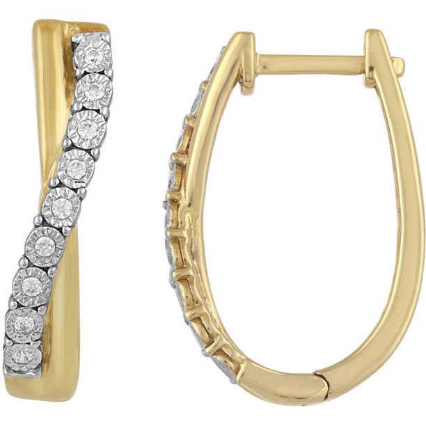 Allurez Diamond Accent 14kt Gold over Sterling Silver Miracle Plate