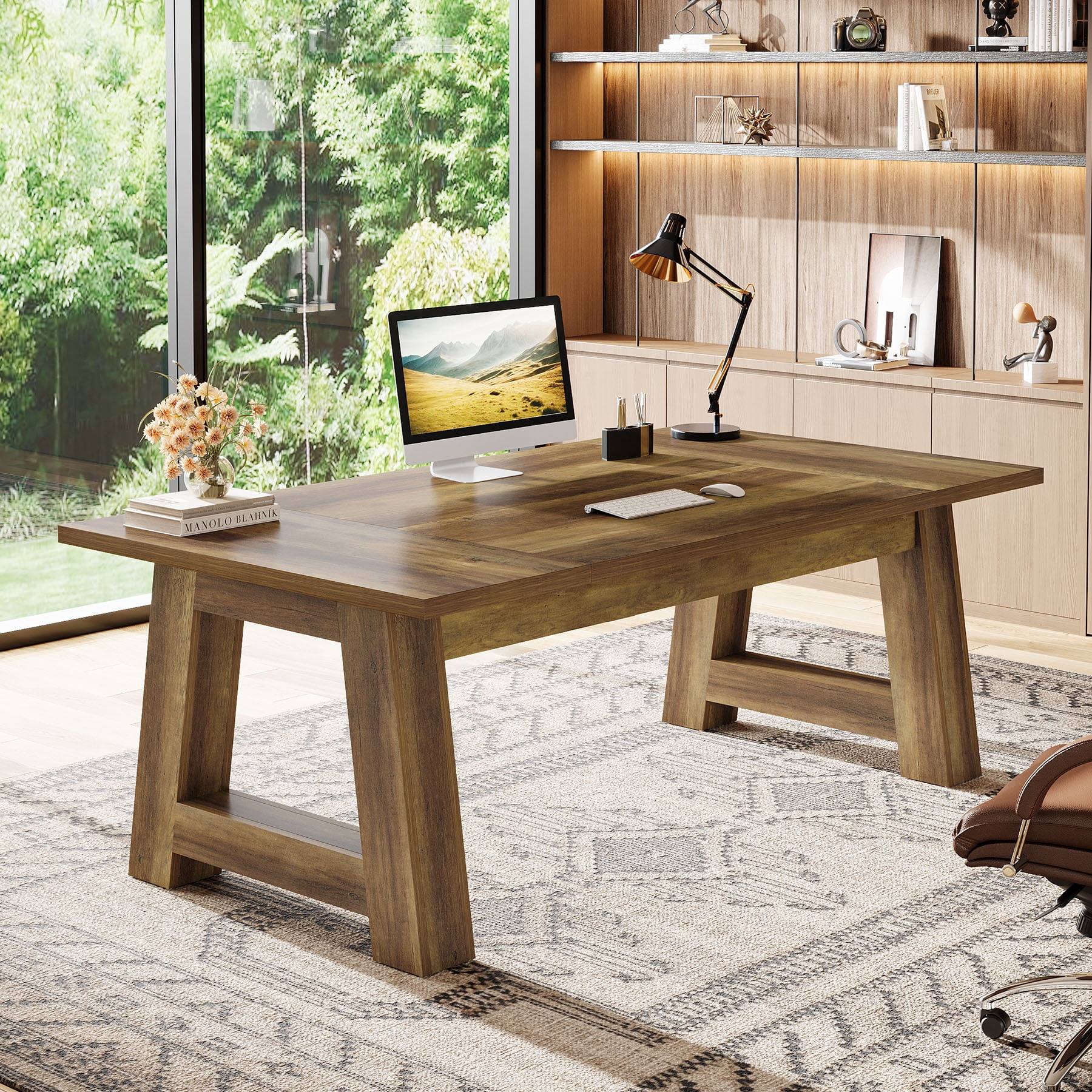 Tribesigns 70.8" Executive Desk, Large Office Computer Desk with Thickened Frame