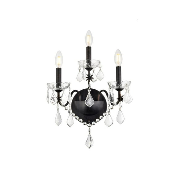 Elegant Lighting St. Francis 17" 3 Light Royal Crystal Wall Sconce
